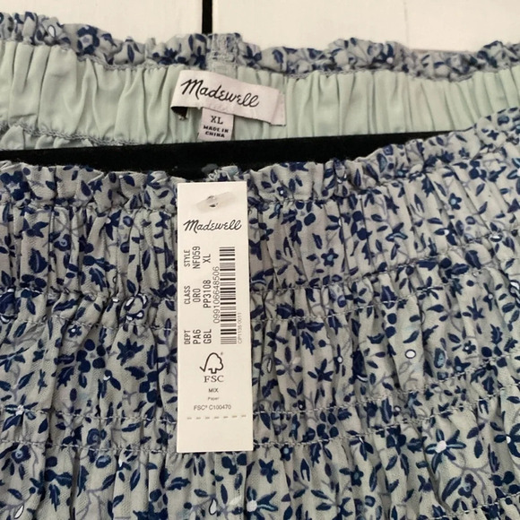 Madewell Floral‎ Shorts Pull On New with Tags Size XL Smocked Waist - Picture 5 of 7